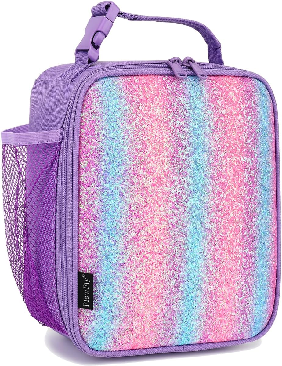 FlowFly Lunch box Insulated Soft Bag Mini Cooler Back to School Thermal Meal Tote Kit for Girls