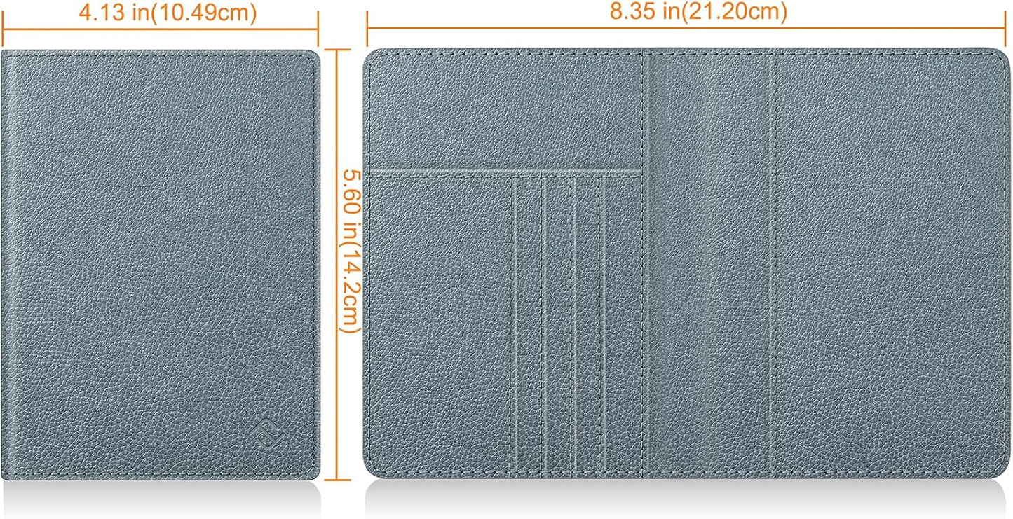 FINTIE Passport Holder, Slim Travel Wallet RFID Blocking Card Case Cover Passport Cover Protector Essentials with Credit Card Slots for Women/Men