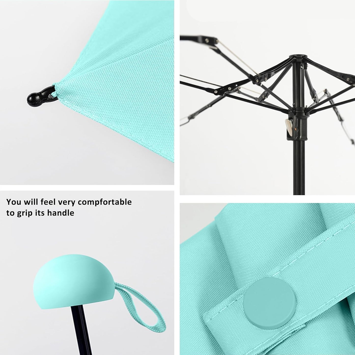 BAODINI Travel Essentials Mini Umbrella for Purse With Case Small Compact UV Sun Protection Lightweight Tiny Pocket Manual Open Close Umbrella for Women Kids and Men Fit Purse Backpack