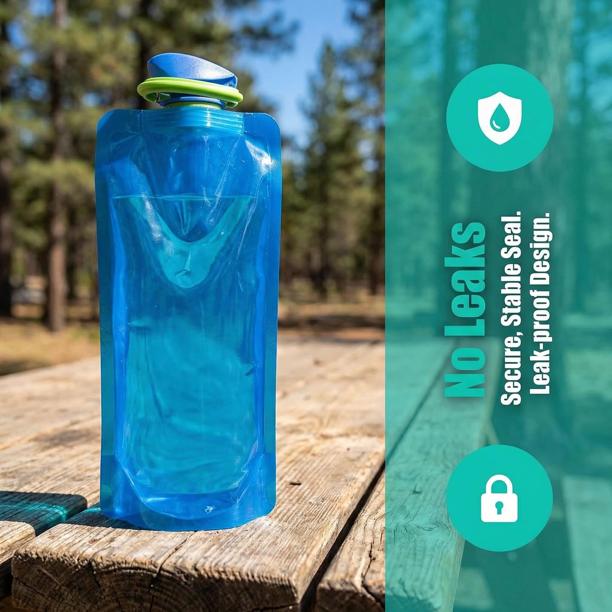 Jinora 4 Pack Collapsible Water Bottles for Travel – 23oz Foldable Water Bottle with