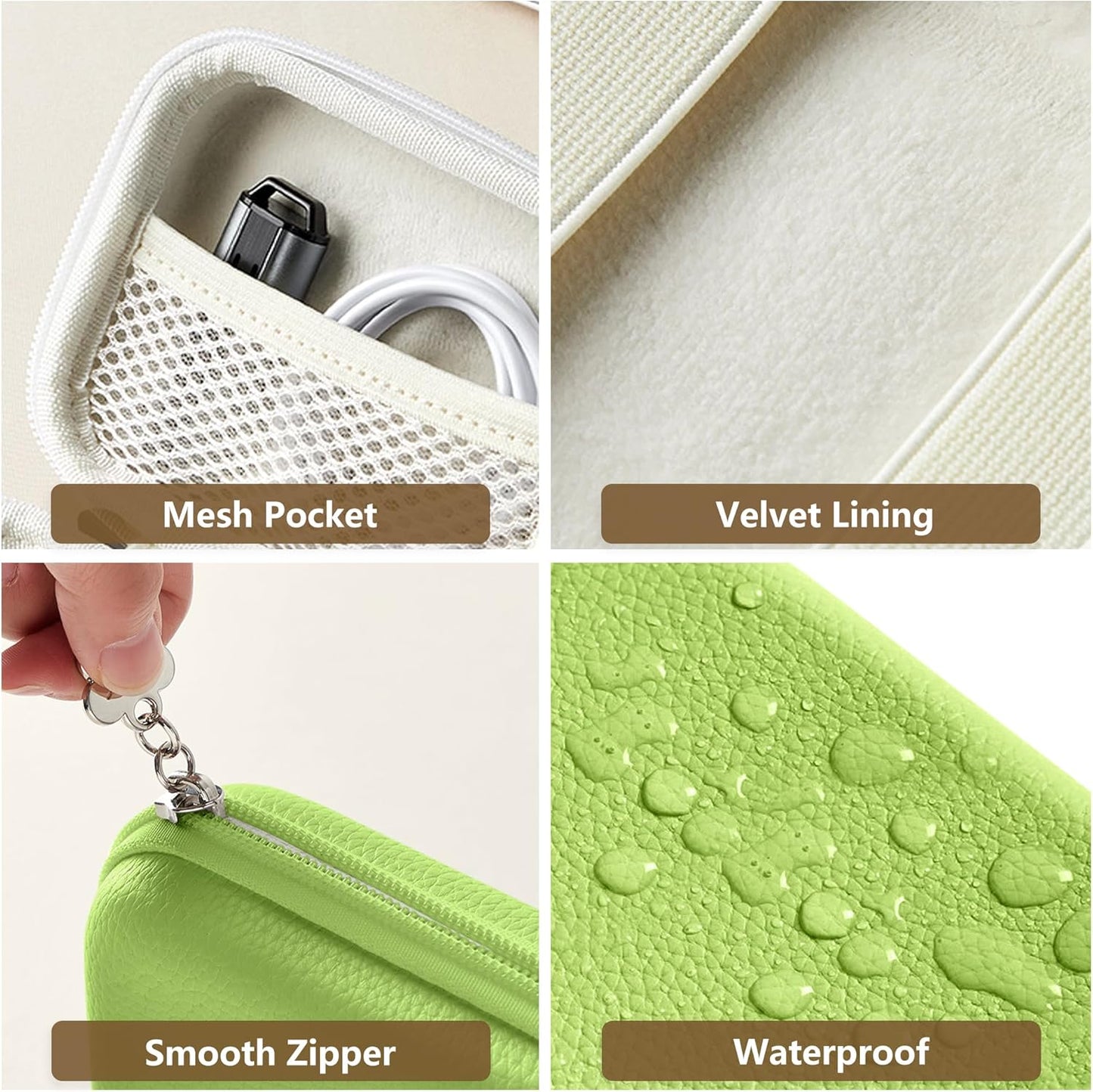 Digital Camera Case for CAMKORY, KODAK PIXPRO FZ45/FZ55, Canon IXUS 285 HS, Lecran, Small Travel Compact Camera Holder with Mesh Pocket for Accessories SD Card (Green)