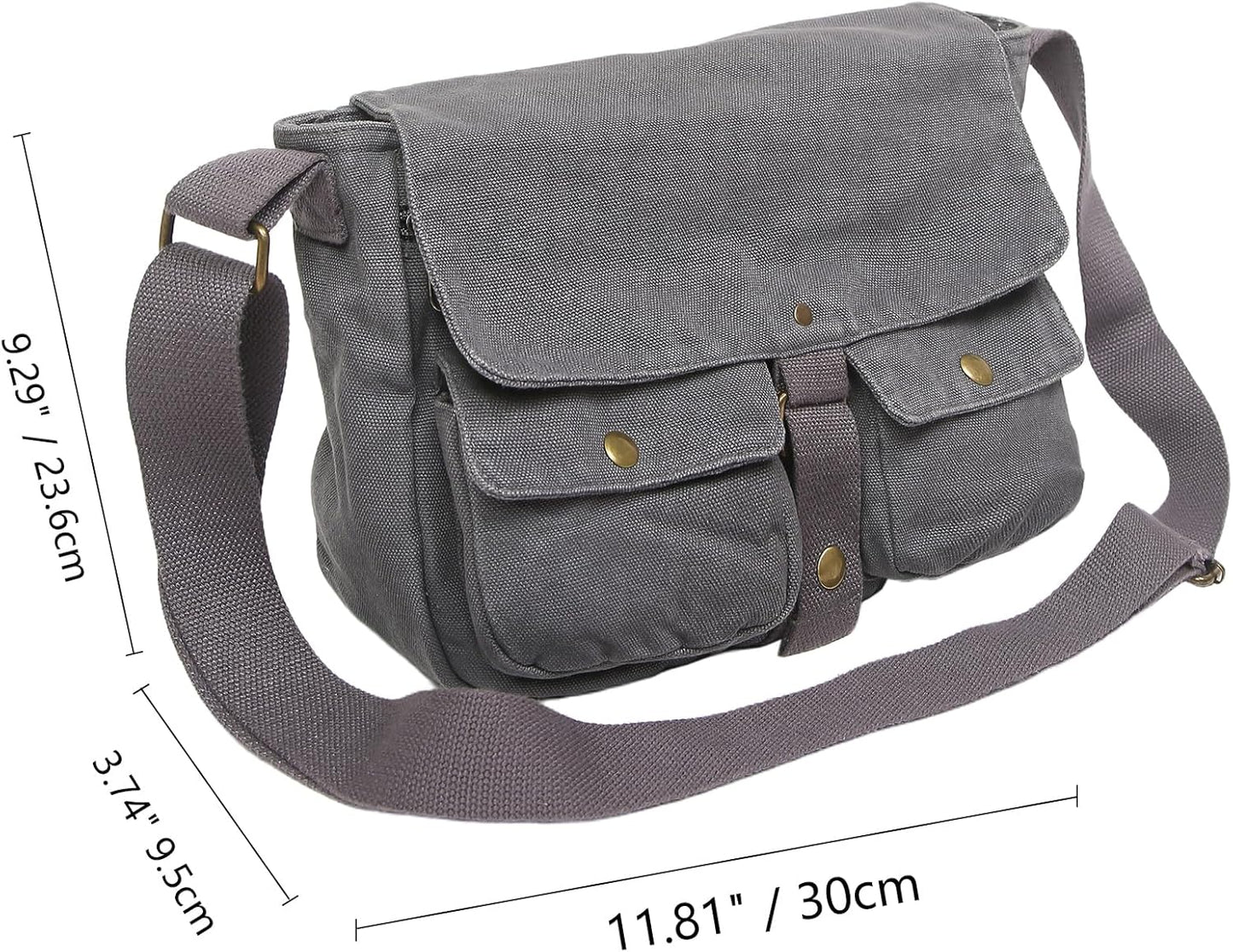School Vintage Canvas Messenger Bag for Men Crossbody Shoulder Bag Satchel