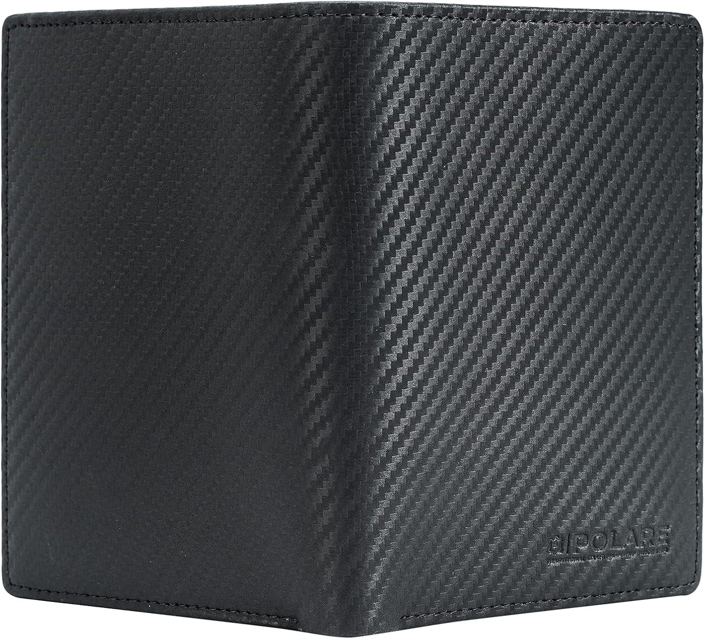 Polare Functional RFID Blocking Leather Passport Holder Travel Bifold Wallet For Men (Carbon Black)