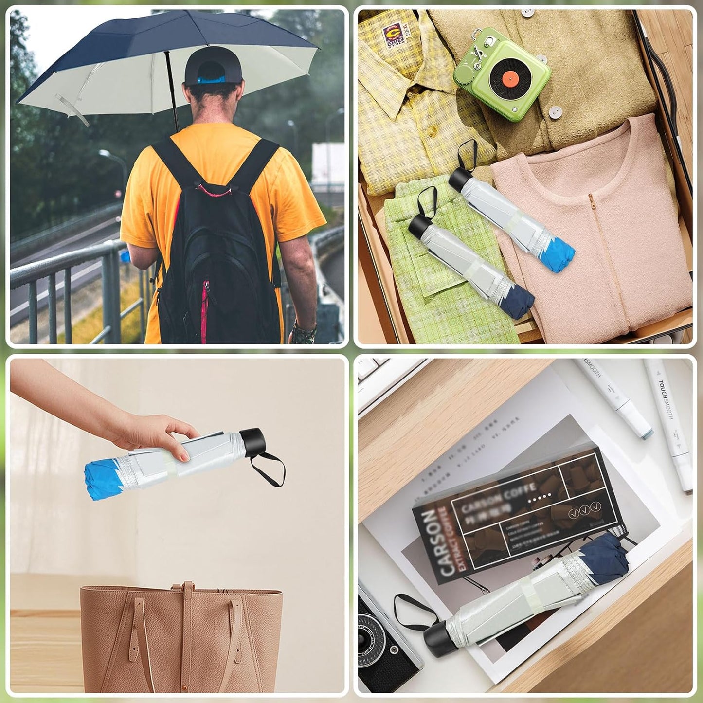 Travel Umbrella, Umbrellas Bulk, 5 Colors Travel Folding Umbrellas, Exquisite Appearance, Easy To Carry, Suitable For Sunny Days And Rainy Days
