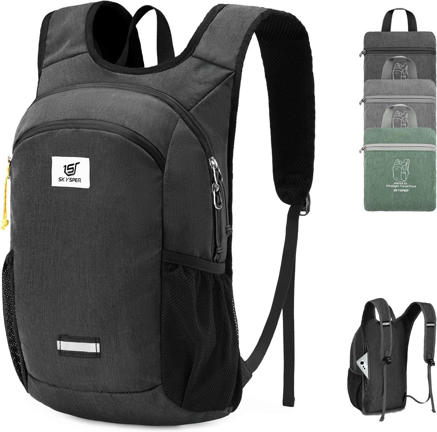 SKYSPER 10L Hiking Backpack, Foldable & Packable Lightweight Daypack for Travel, Collapsible Small