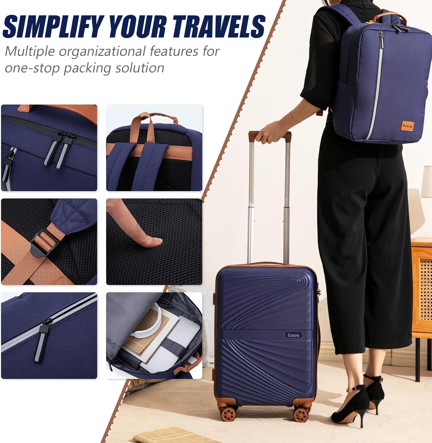 Luggage Sets 3 Piece, Suitcases with Wheels, ABS Hard Case Luggage with TSA Lock Spinner Wheels