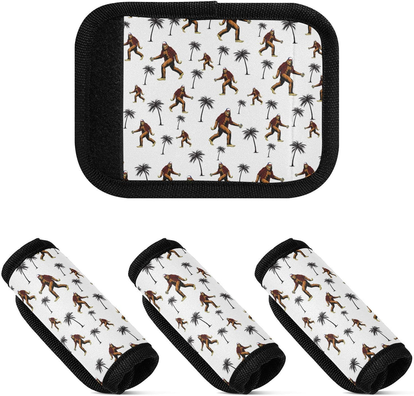 Sasquatch Palm Tree 2 Pack Luggage Handle Wrap for Suitcase Luggage Identifier Travel Tags Handle Protection Sleeve Cover