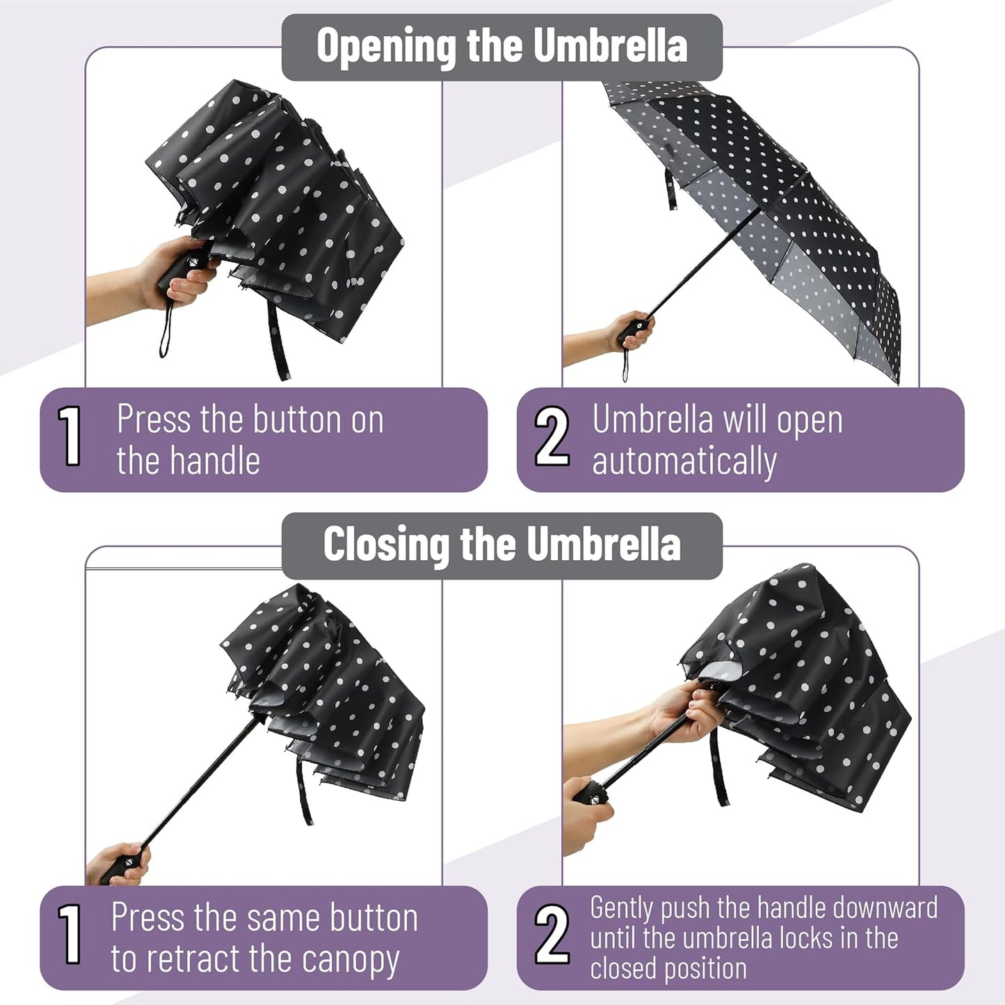 Mr. Pen- Windproof Travel Umbrella, Automatic Umbrellas for Rain, Compact