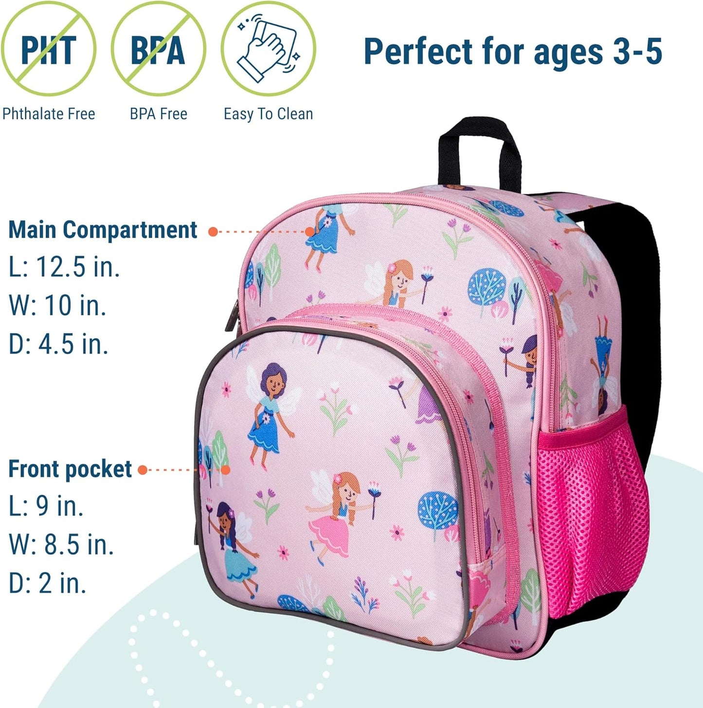 Wildkin 12-inch Kids Backpack – Padded, Adjustable, Ideal for Daycare & Travel (Fairy Garden)