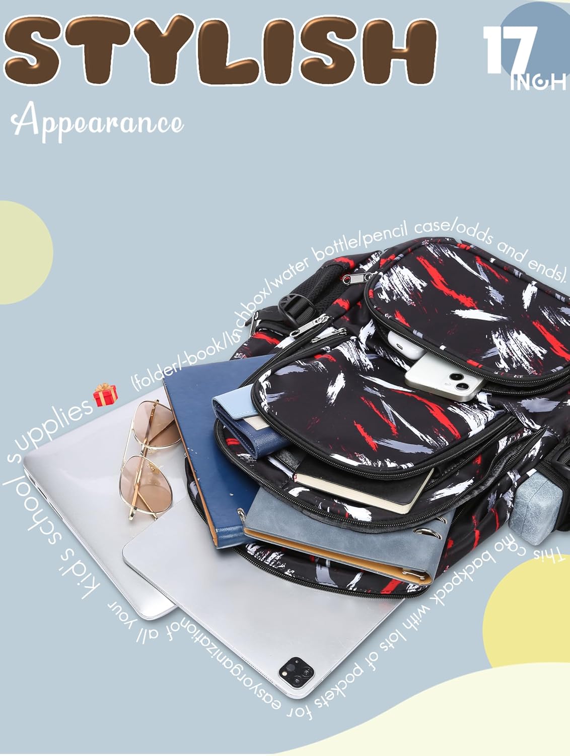 BLUEFAIRY Kids Backpacks for Boys Girls Ages 6-8 Elementary Primary Middle School Bag Back to School Book Bags Mochilas Escolares para Niños Niñas 17 Inch (Coal Black, Brush)