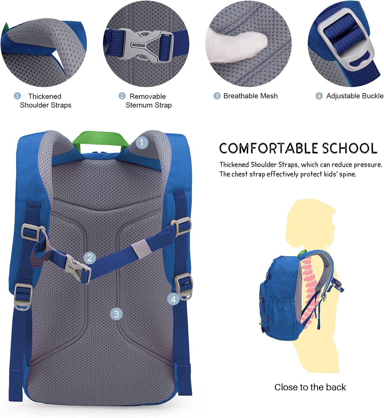 MOUNTAINTOP Kids Backpack for Boys Girls Elementary Kindergarten School Bag Lightweight Children