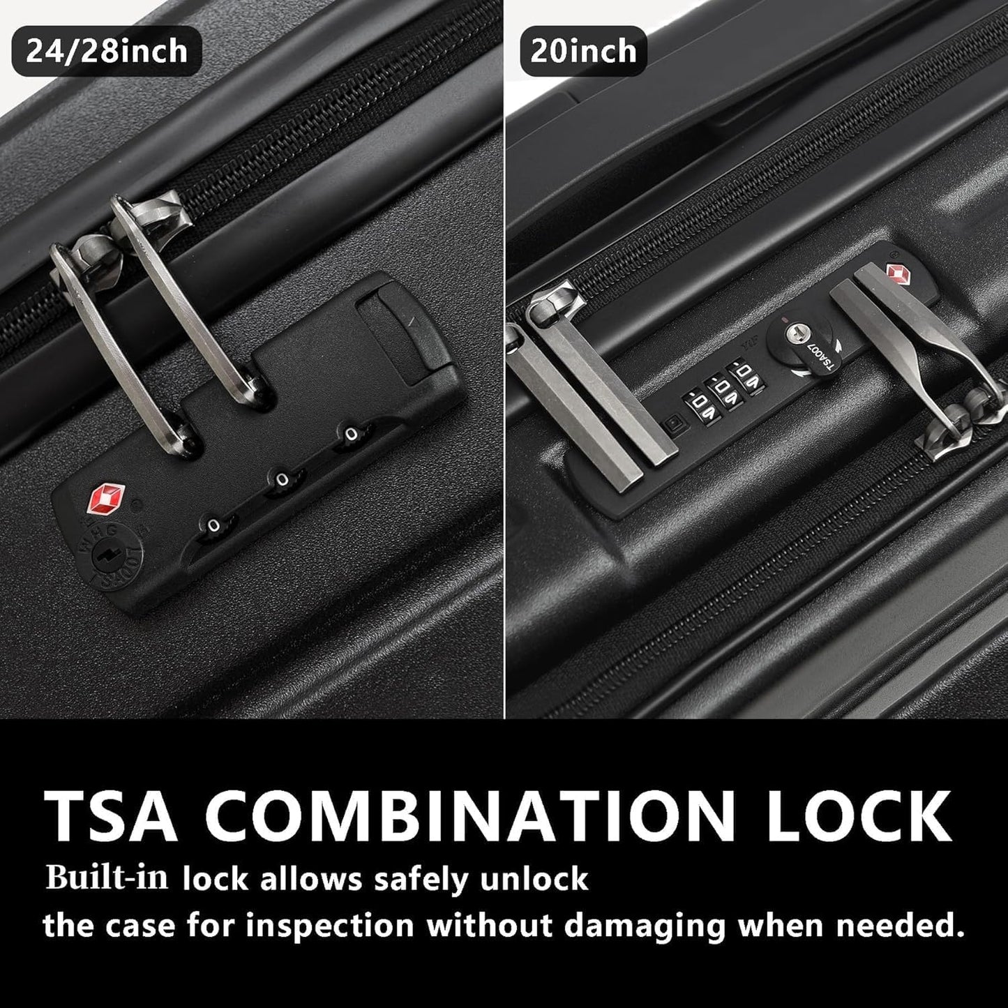 2pcs 20/28" Luggage Set Lightweight HardShell, Only 20 Inch Carry On 21.65*15.35*7.87" Cabin