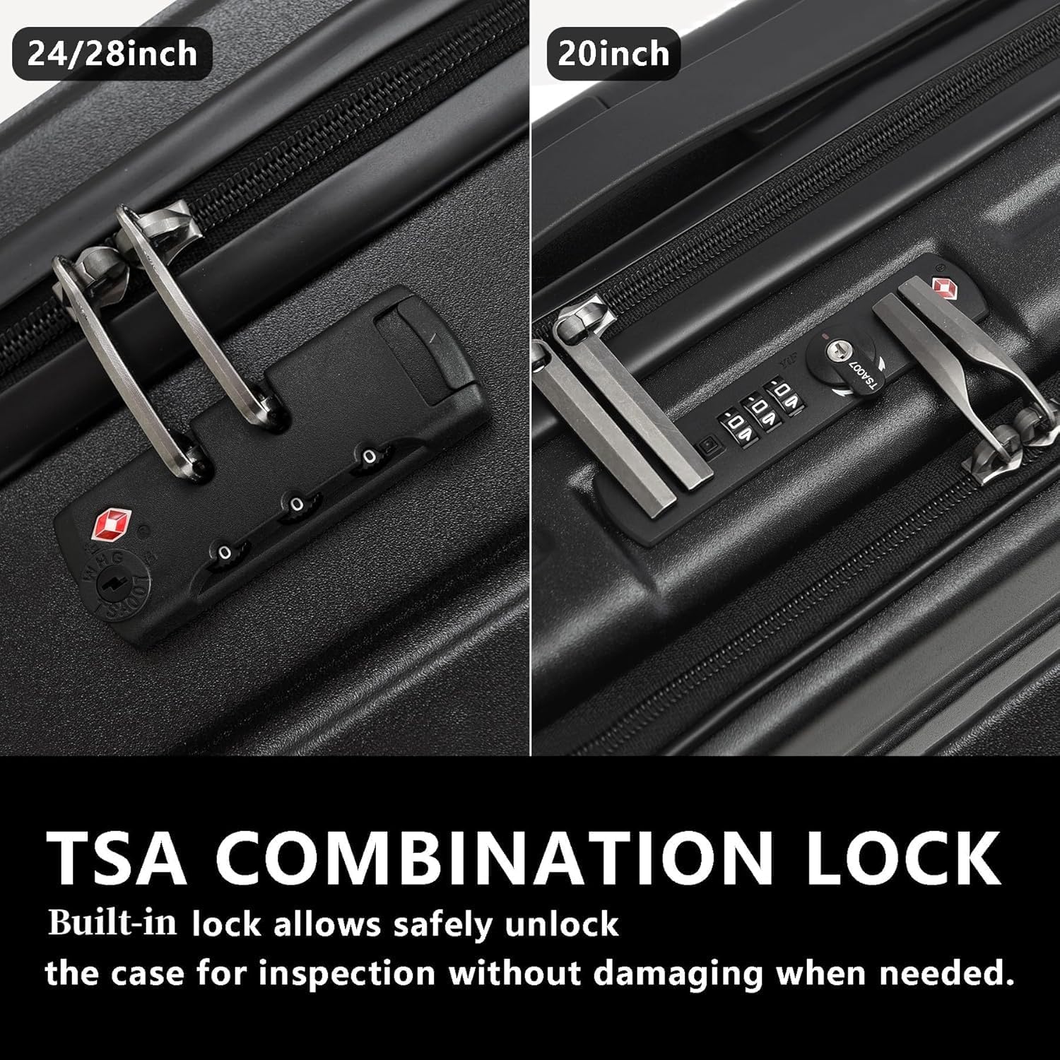 2pcs 20/28" Luggage Set Lightweight HardShell, Only 20 Inch Carry On 21.65*15.35*7.87" Cabin