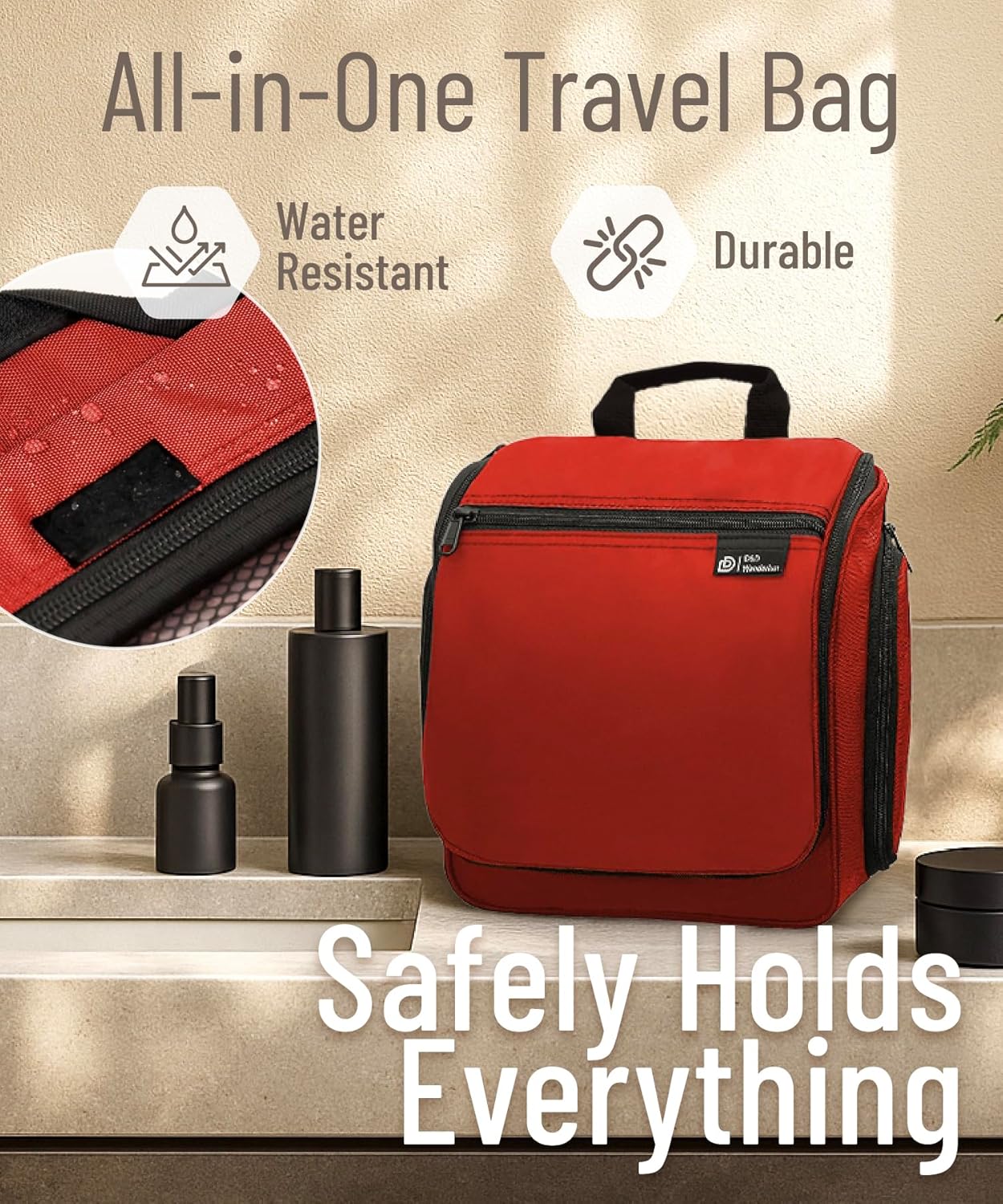 DD D&D Wanderlust D&D Hanging Travel Toiletry Bag for Men and Women – Cosmetics, Makeup and