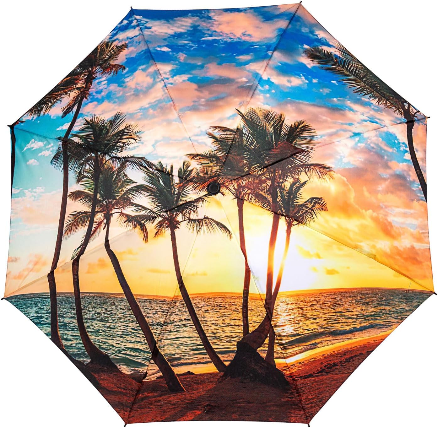 LANBRELLA Compact Reverse Folding Umbrella Auto Windproof Travel Umbrella