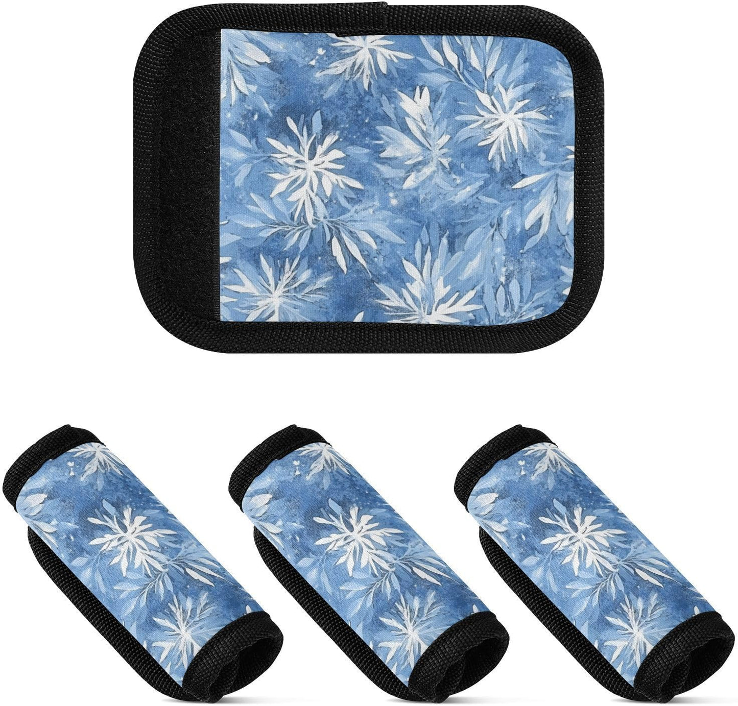 Blue Snowflake 2 Pack Luggage Handle Wraps Covers for Suitcase Identifiers Bag Tags Travel Accessories
