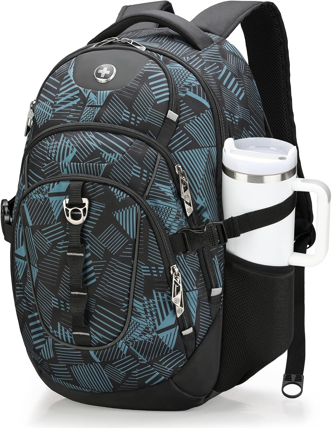 Swissdigital Laptop Backpack with USB Charging Port, Travel Backpack Fits 15.6 inches Computer, 31L Backpack for Men, Dark Green | SD803