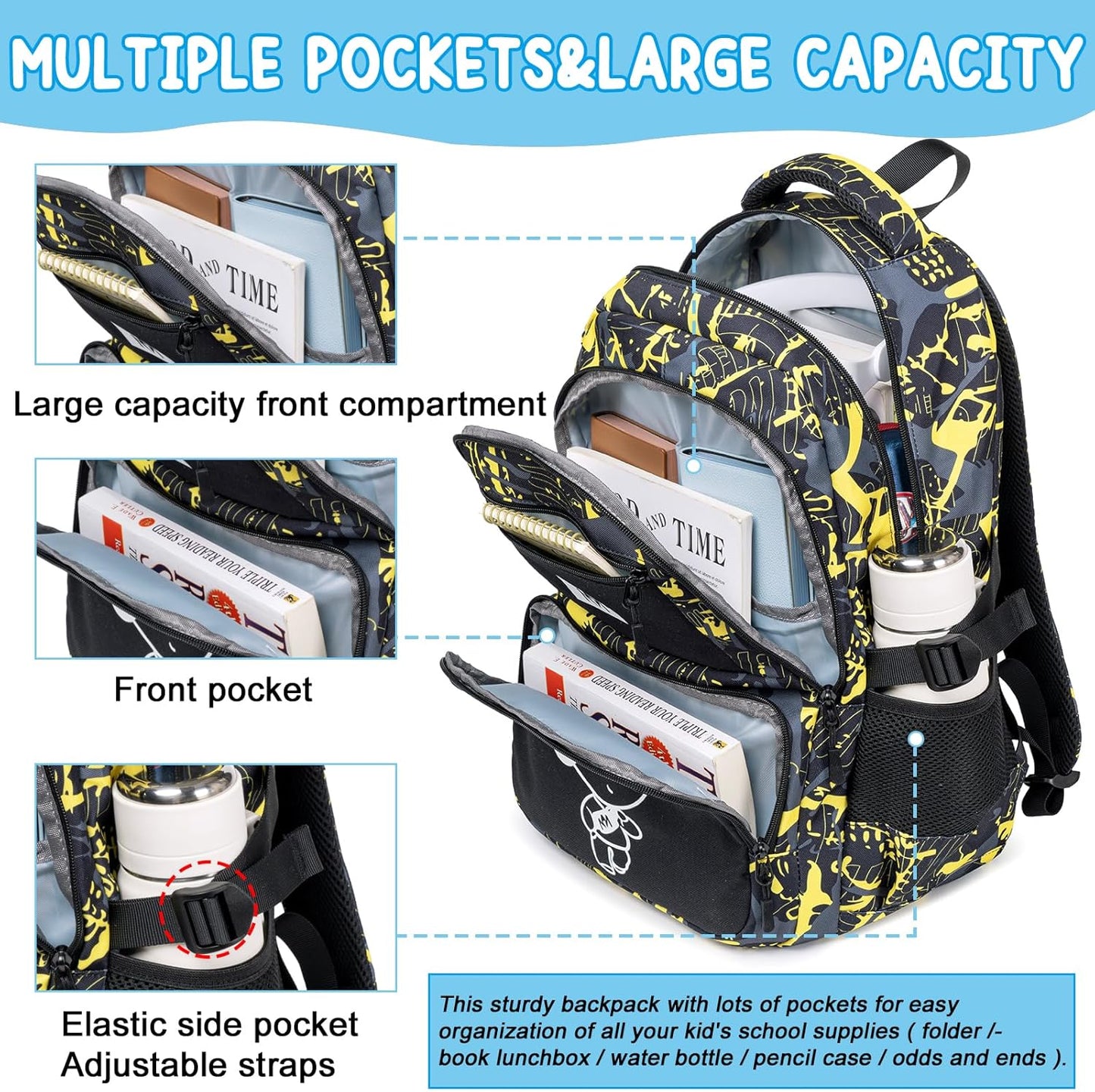 Bluboon Kids Backpack Boys Camo Bookbag Teens Elementary School Bag Daypack Travel Back Pack Middle school