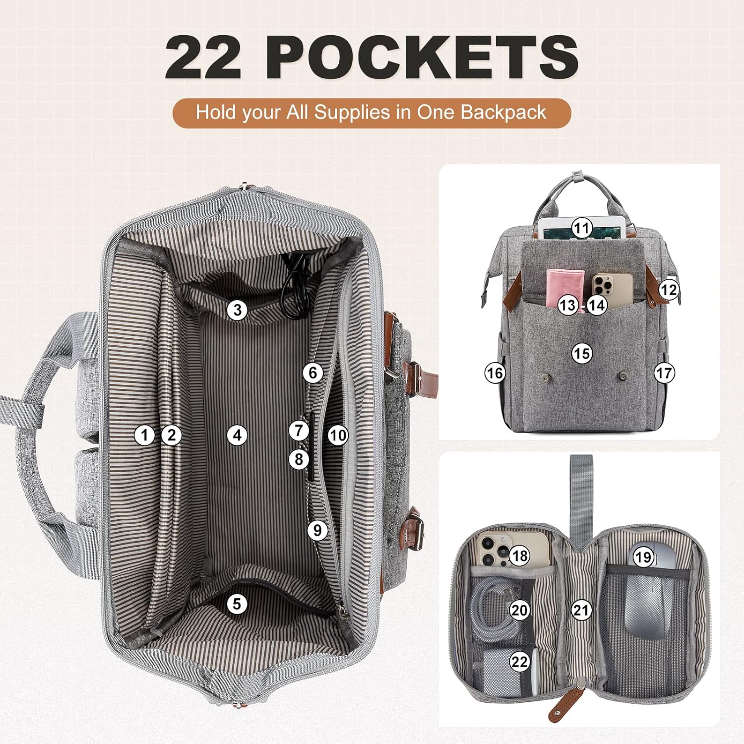 LOVEVOOK Laptop Backpack for Women Work Travel Teacher Commuter Backpack Business Computer Bag