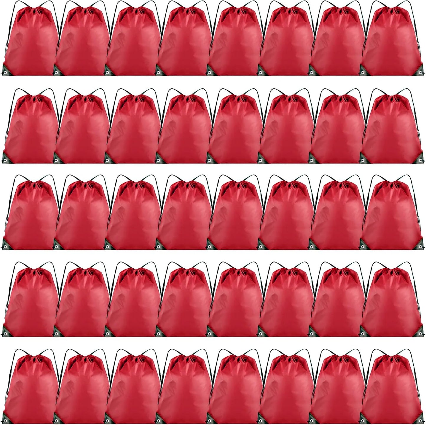 40 Pieces Drawstring Backpack Bulk Cinch Sackpack Ployster Drawstring Bags for Gym Party Trip(Red)