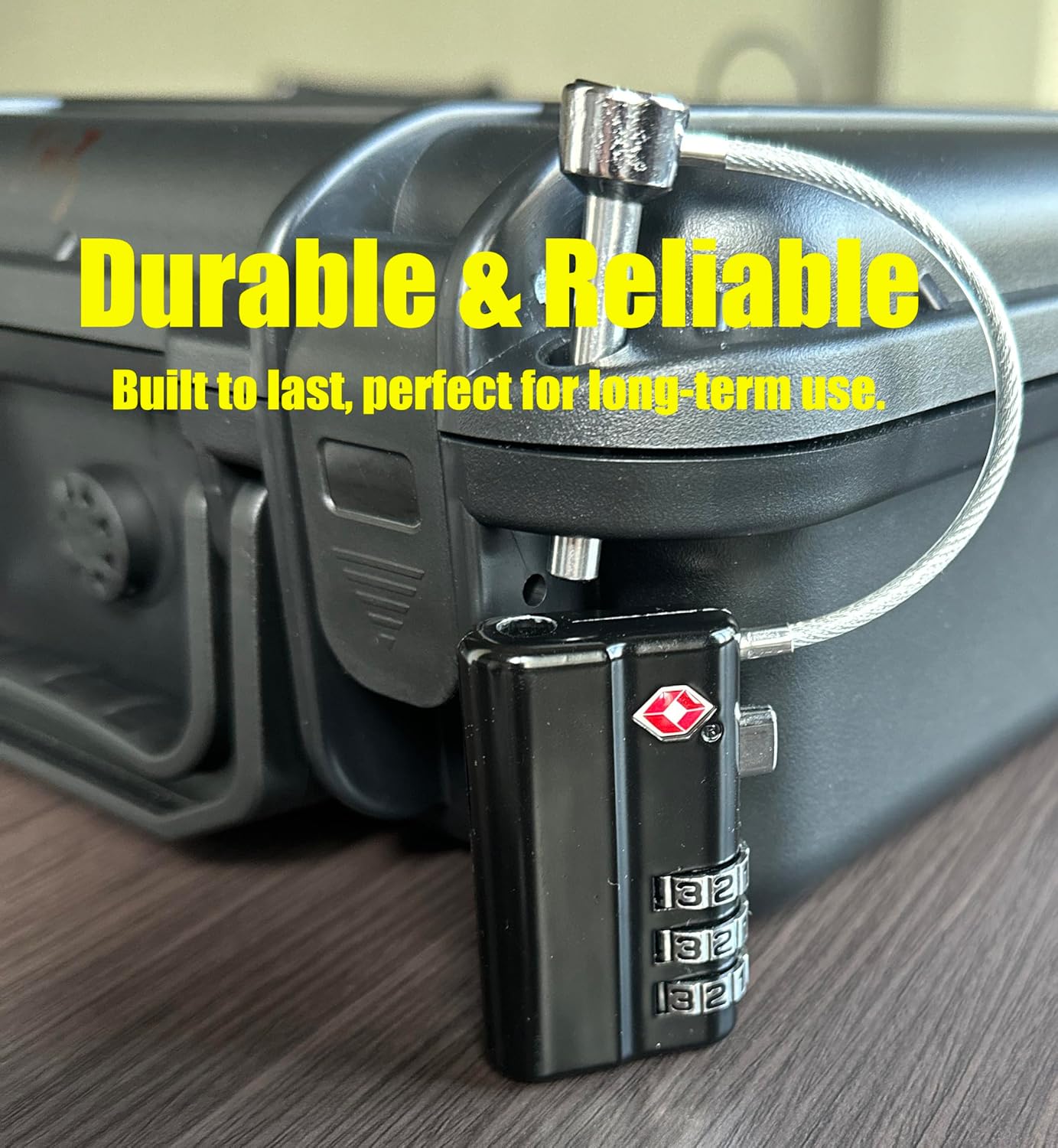 Professional Gun Case Lock TSA Approved Gun Case Lock,with Durable & Cut Resistant Alloy Steel Shank Gun Lock,TSA Gun Safe Lock for Travel Case or Child Safe (1 Pack)