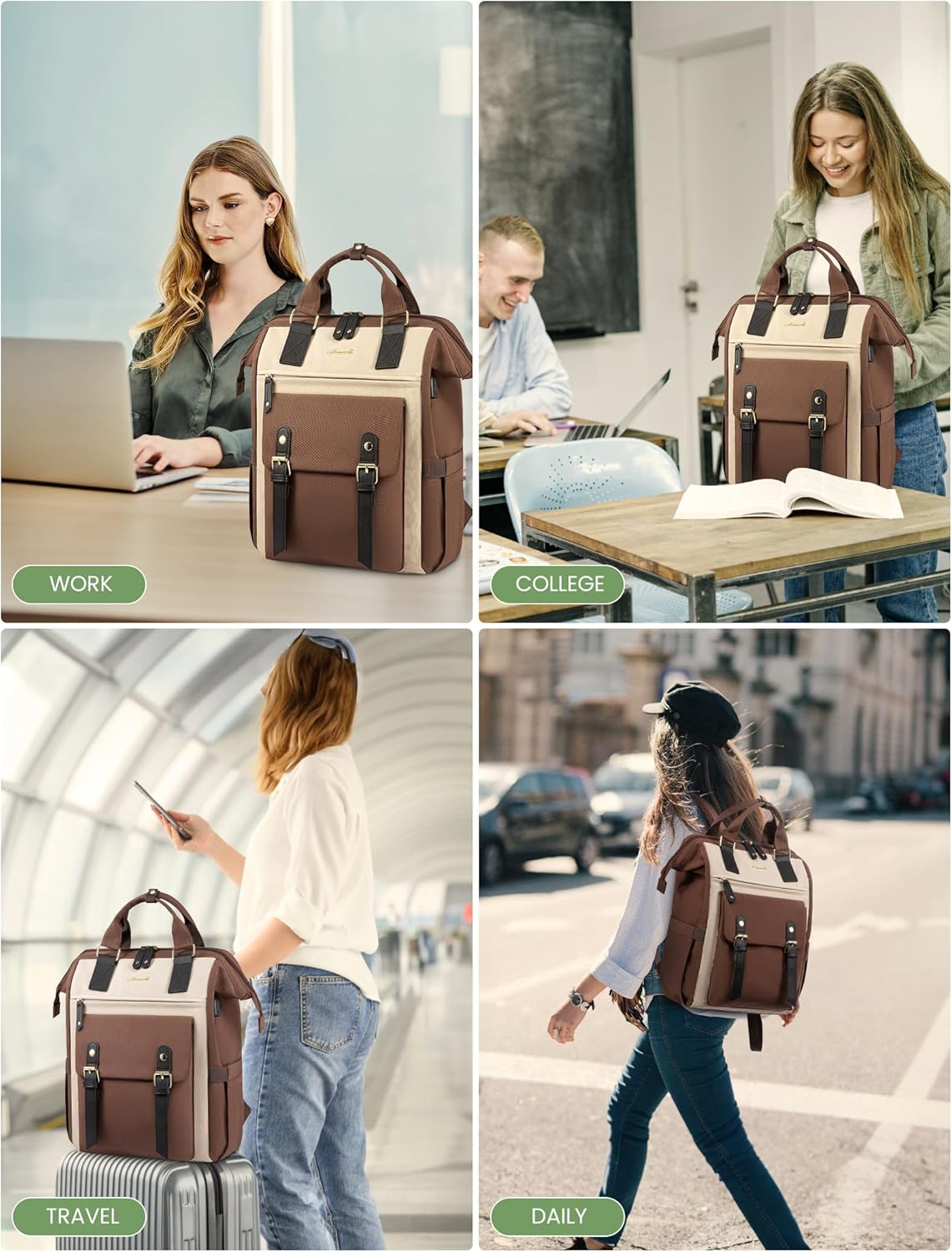 LOVEVOOK Laptop Backpack for Women Work Travel Backpack, Stylish College Backpack Purse, Business