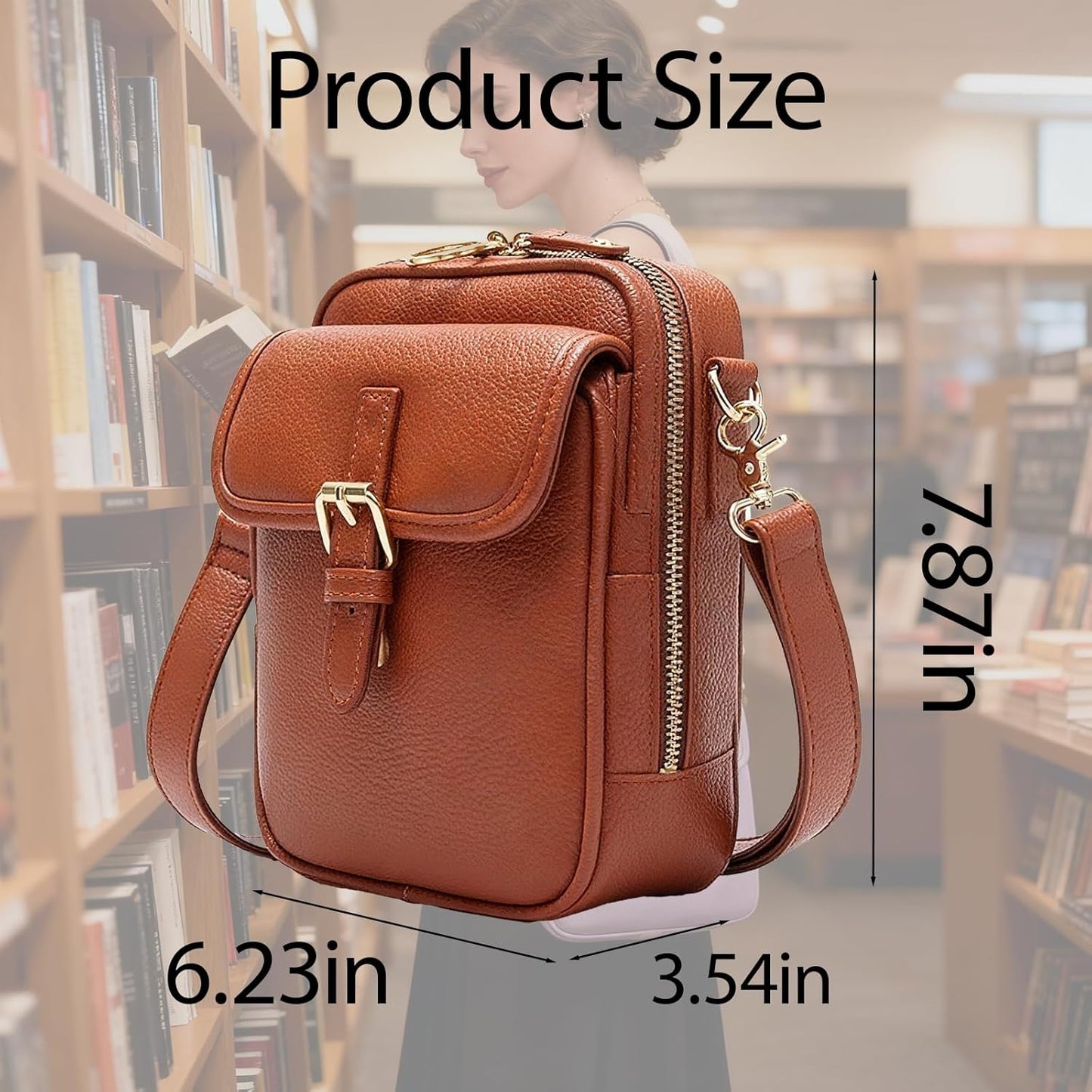 Crossbody Leather Bag - Anti-Theft Messenger Bag with Large Capacity, Mini Vintage Shoulder Messenger Women Bags for Women