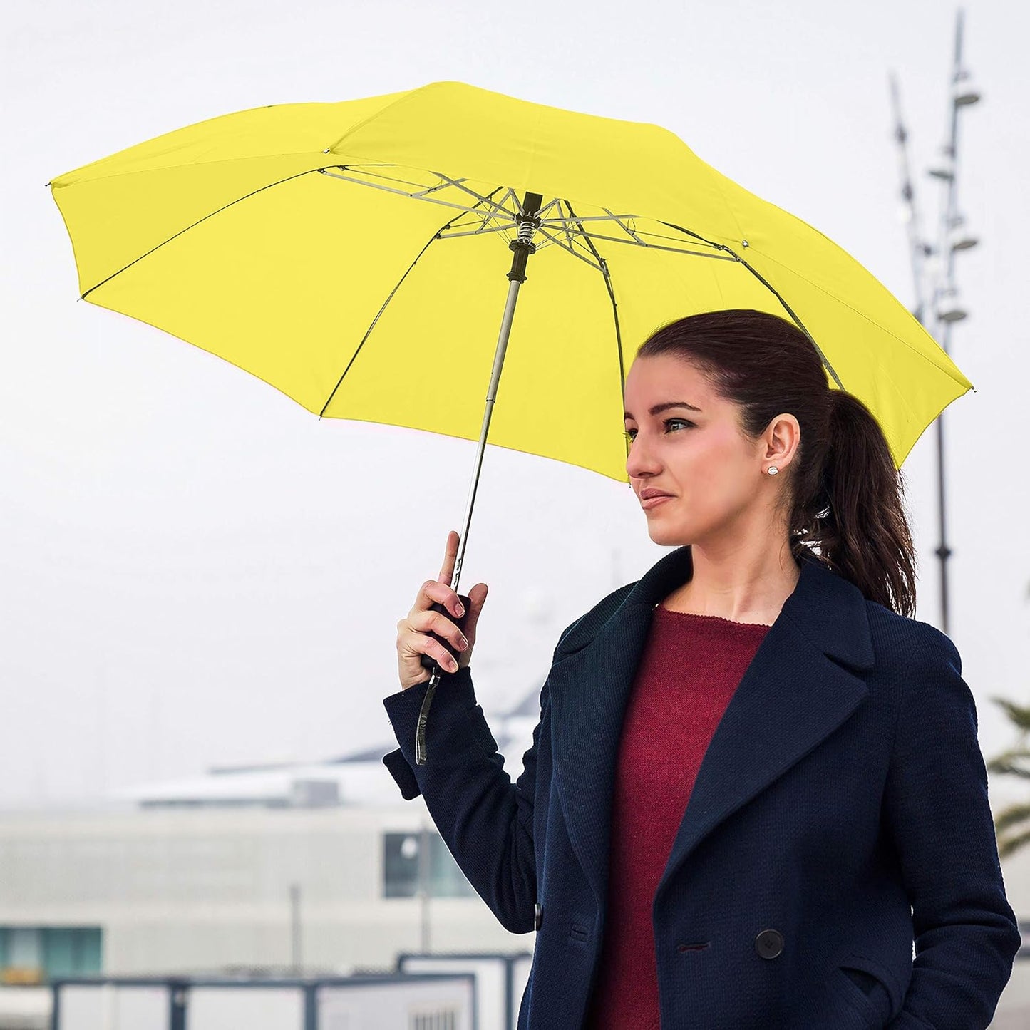 The Spectrum Popular Style 42" Automatic Open Compact Travel Umbrella for Rain, Wind & Sun, Sturdy Lightweight Small Portable Stick Umbrella for Men and Women