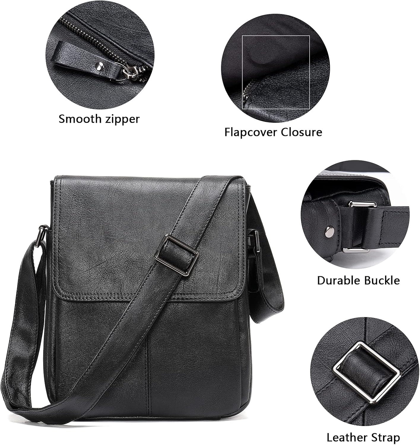 Genuine Leather Messenger Bags Mens Shoulder Crossbody purse Work Business Vintage lager Capacity
