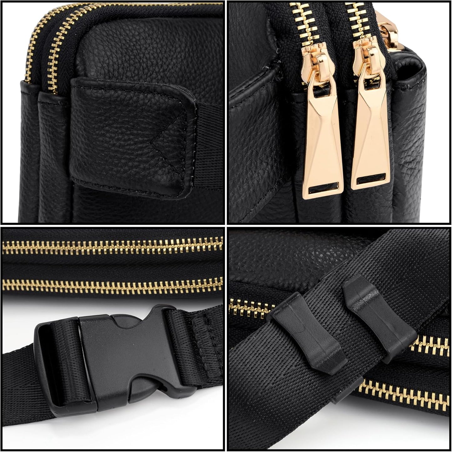 UTO Fanny Pack for Women Crossbody Trendy Fashion Belt Purse Chest Waist Hip Bumbag for Outdoor Shopping Travel Hiking