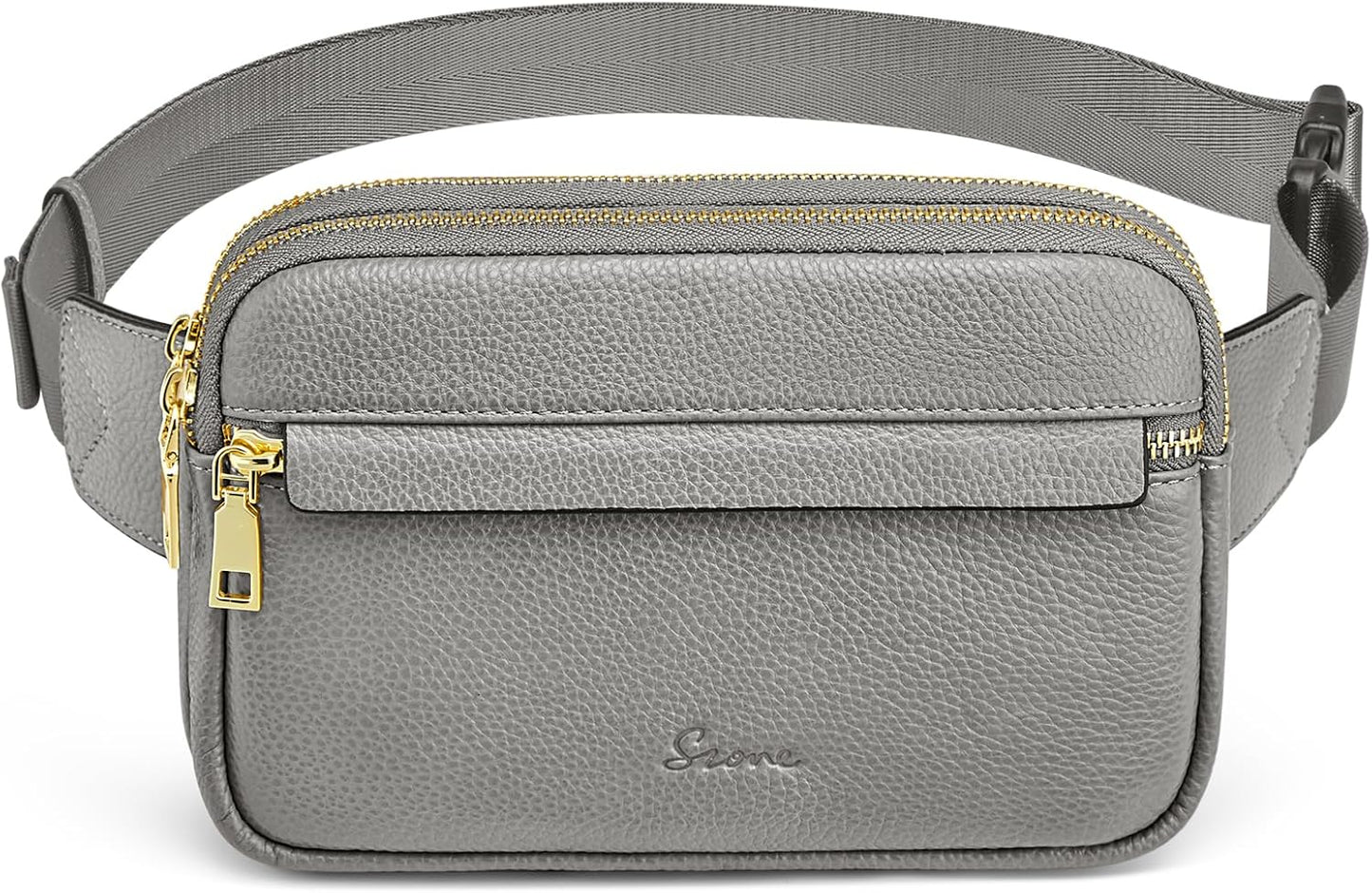 S-ZONE Fanny Packs for Women Genuine Leather RFID Blocking Crossbody Bags Purses Sling Waist Chest Bag Gifts Travel Running Adjustable Strap Men