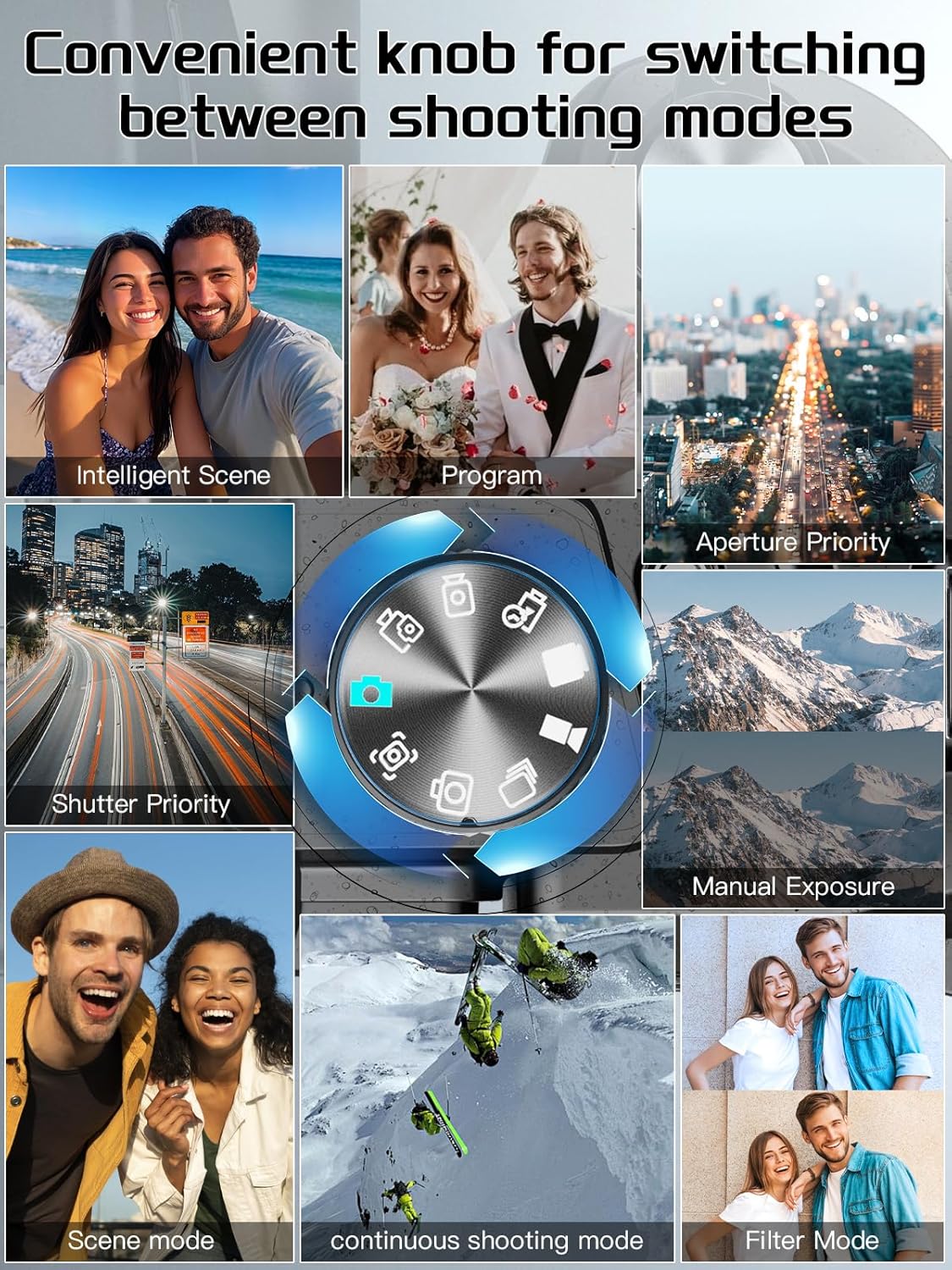 5K Digital Camera, 64MP Cameras for Photography & Video, Vlogging Camera for YouTube with 3” Flip Screen,16X Digital Zoom, WiFi & Autofocus,2 Batteries, 32GB TF Card