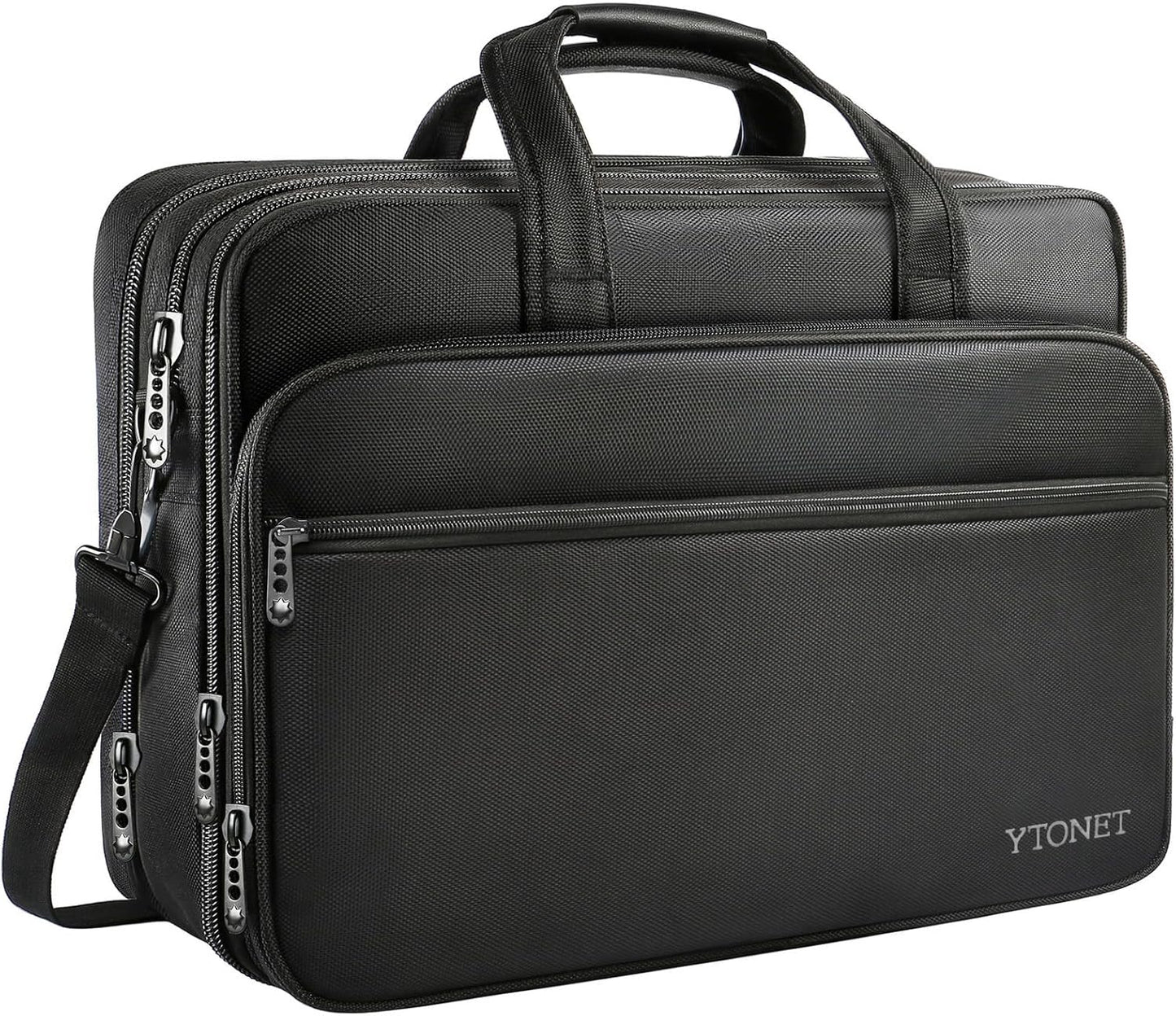Ytonet Gaming Laptop Briefcase 18 Inch, Expandable Extra Large Case for Computer, Water Resistant Bag for Men With Luggage Strap, Work Travel Carrying Case, Black