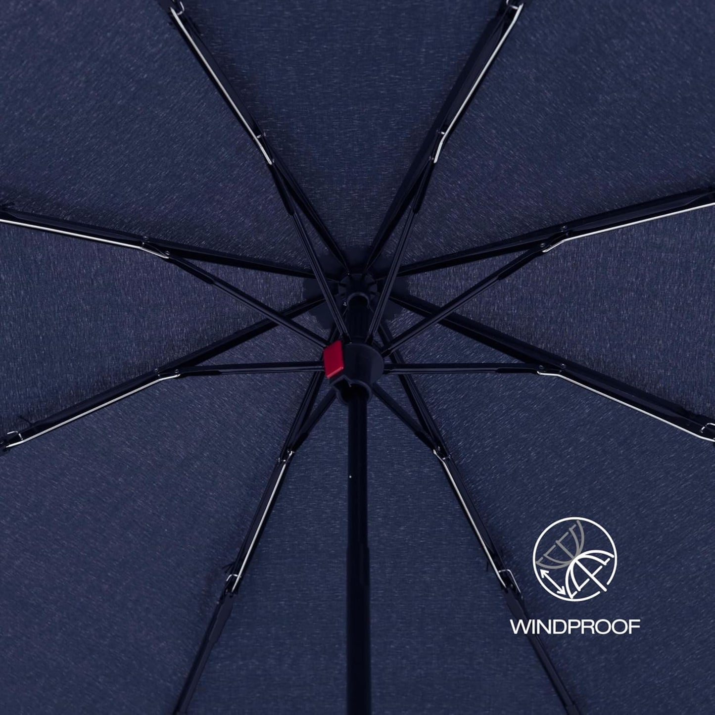 Knirps A.050 Navy Manual Open Close Travel Rain Umbrella for Adults – Ultra Lightweight, Compact Windproof 38.5" Water Resistant Canopy, Steel Aluminum Frame, Travel Case Included