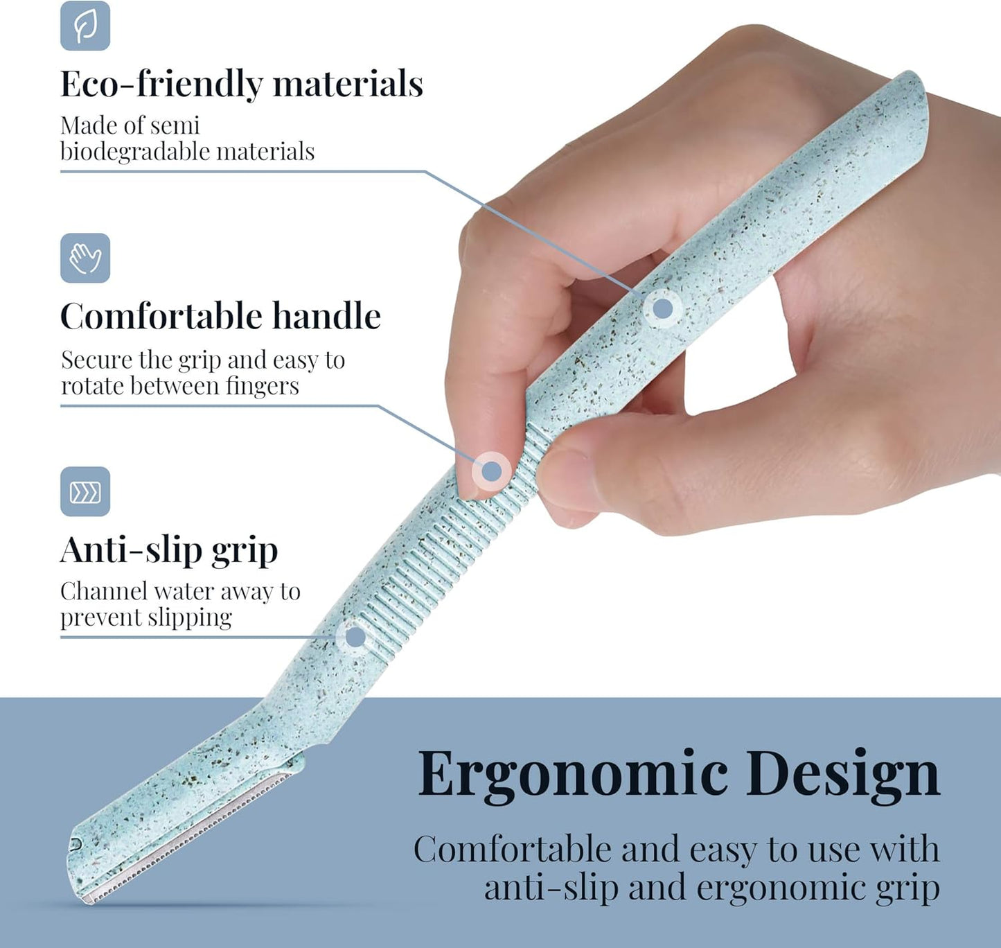 ennva Eyebrow Razor for Women | Dermaplane Facial Razor for Face | Hair Trimmer Face Razor for Body Use | Multipurpose Facial Hair Removal Disposable Blades Eyebrow Shaper Tool - 12pcs