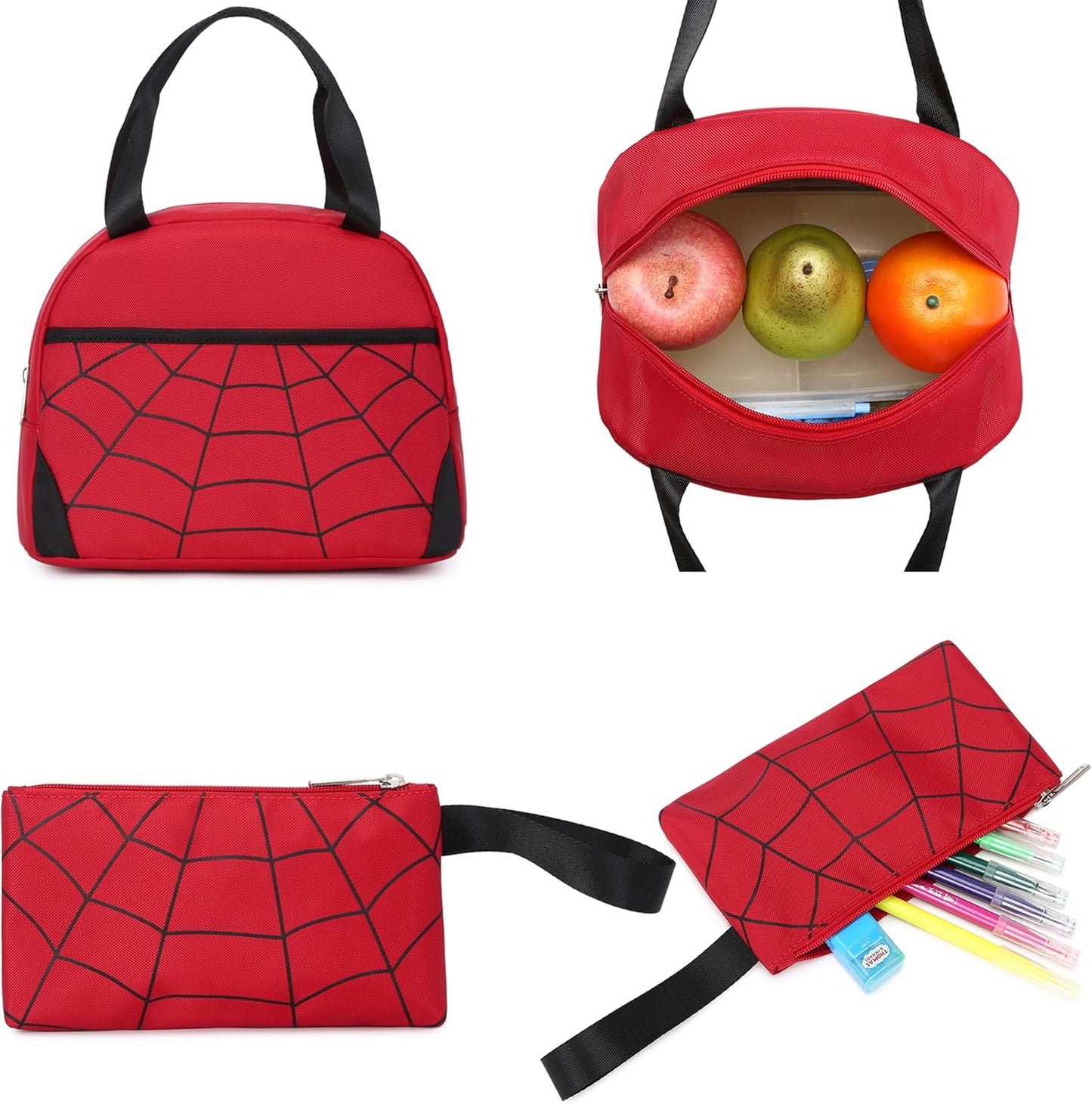 Boys Backpack with Lunch Box Kids Backpack for School Bag for Kids Bookbag Set School Backpacks for Boys (Red)