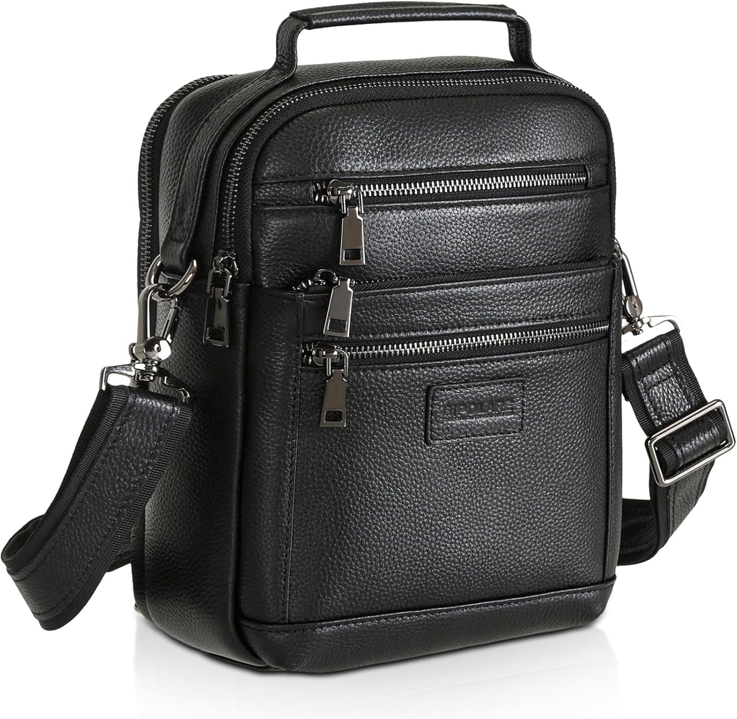 Polare Italian Full Grain Leather Messenger Bag Vintage Chest Shoulder Crossbody Bag Casual Sling Business Handbag for Men