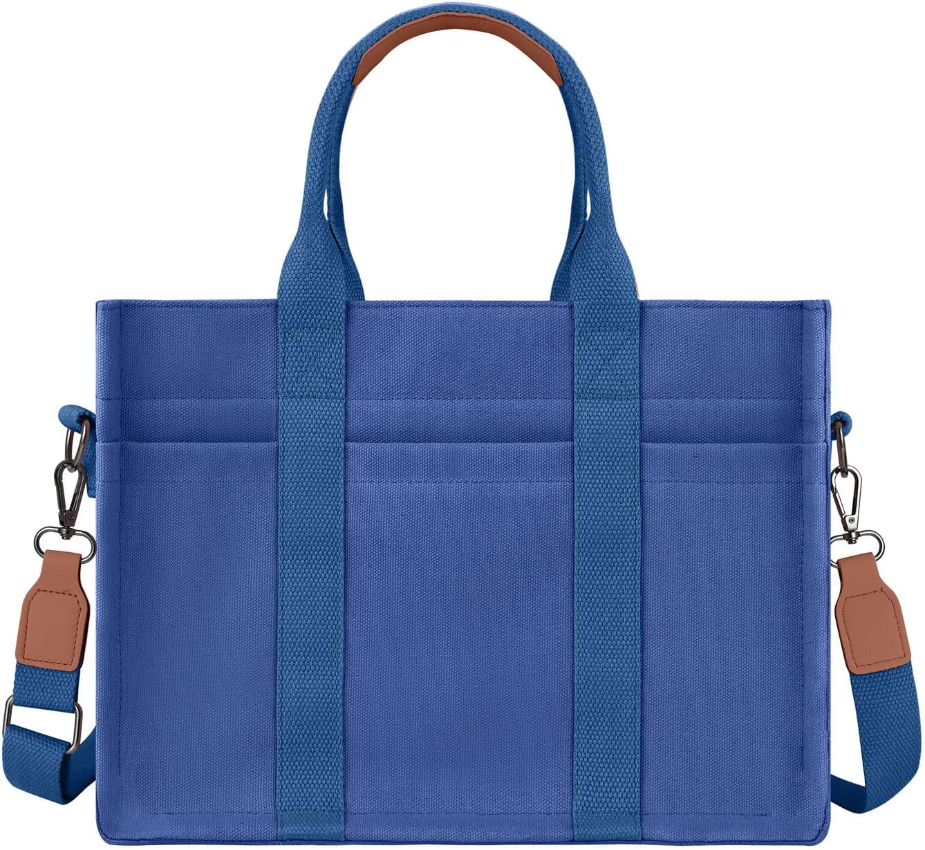 FIORETTO Canvas Tote Bag for Women with Zipper Closure & Individual Compartments for Work College for Teacher & Nurse