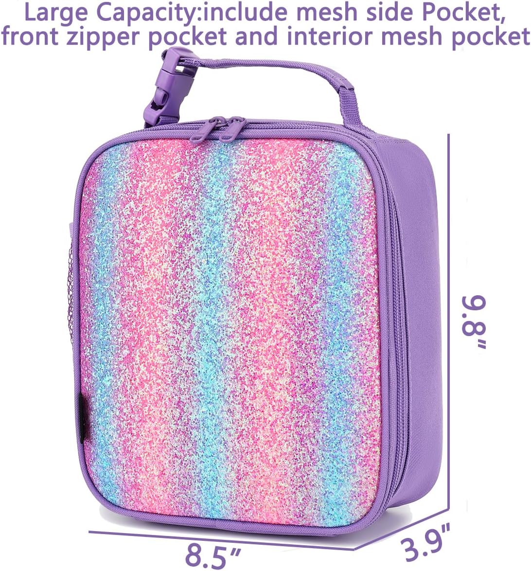 FlowFly Lunch box Insulated Soft Bag Mini Cooler Back to School Thermal Meal Tote Kit for Girls