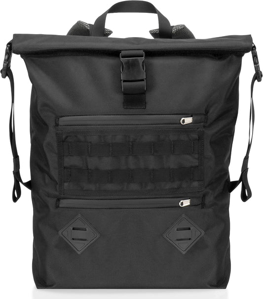 Xtreme Sight Line ~ AQUA RT~S Water-Proof Faraday Backpack ~ Sleek, Compact, Blocks RF and EMF ~ Stone ~ Dimensions: (roll-top closed): 17" tall by 13.5" wide by 4.5" deep