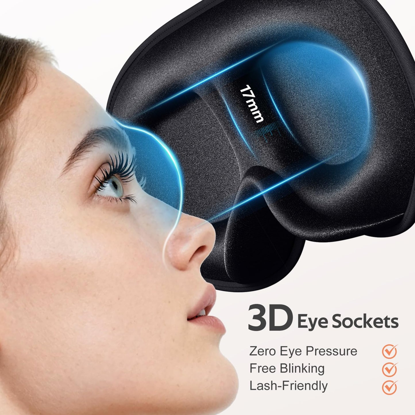 Vynix® Sleep Mask for Men Women - 100% Blackout Eye Masks for Sleep - 3D Soft Sleeping Mask for