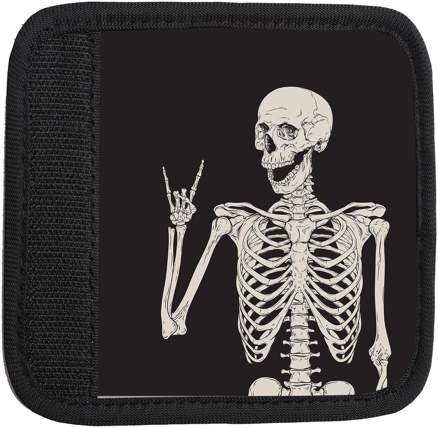 2 Pack Luggage Handle Wrap Travel Tags - Set of Luggage Tags for Suitcases, Identifiers, Marker, and Handle Covers - Cruise Accessories and Travel Gifts（Skull Human Skeleton