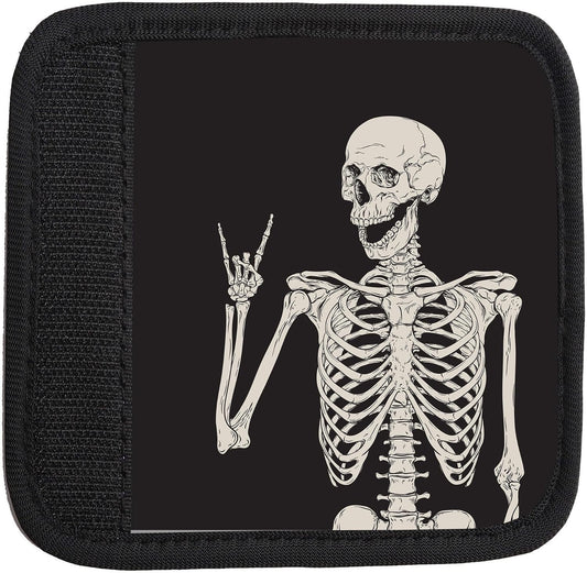 2 Pack Luggage Handle Wrap Travel Tags - Set of Luggage Tags for Suitcases, Identifiers, Marker, and Handle Covers - Cruise Accessories and Travel Gifts（Skull Human Skeleton