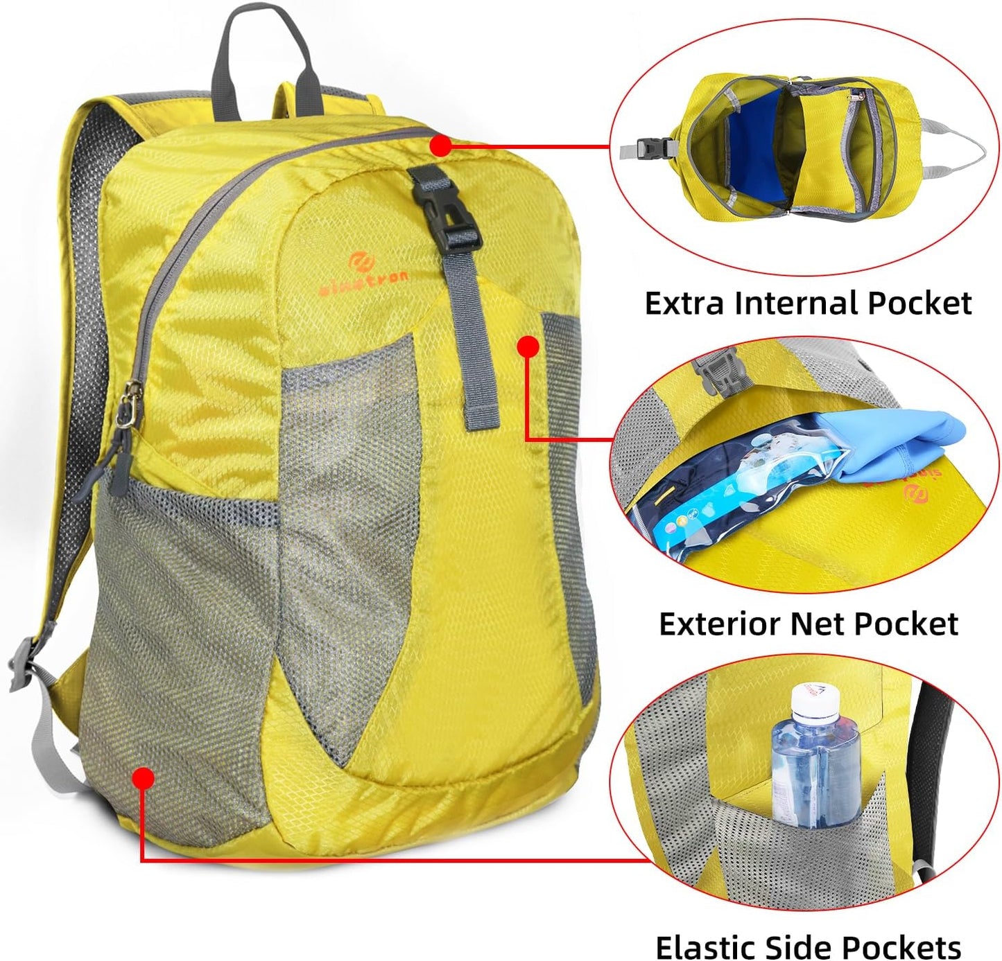sinotron 22L Lightweight Packable Hiking Backpack, Small Hiking Backpack Day Pack for Women Men