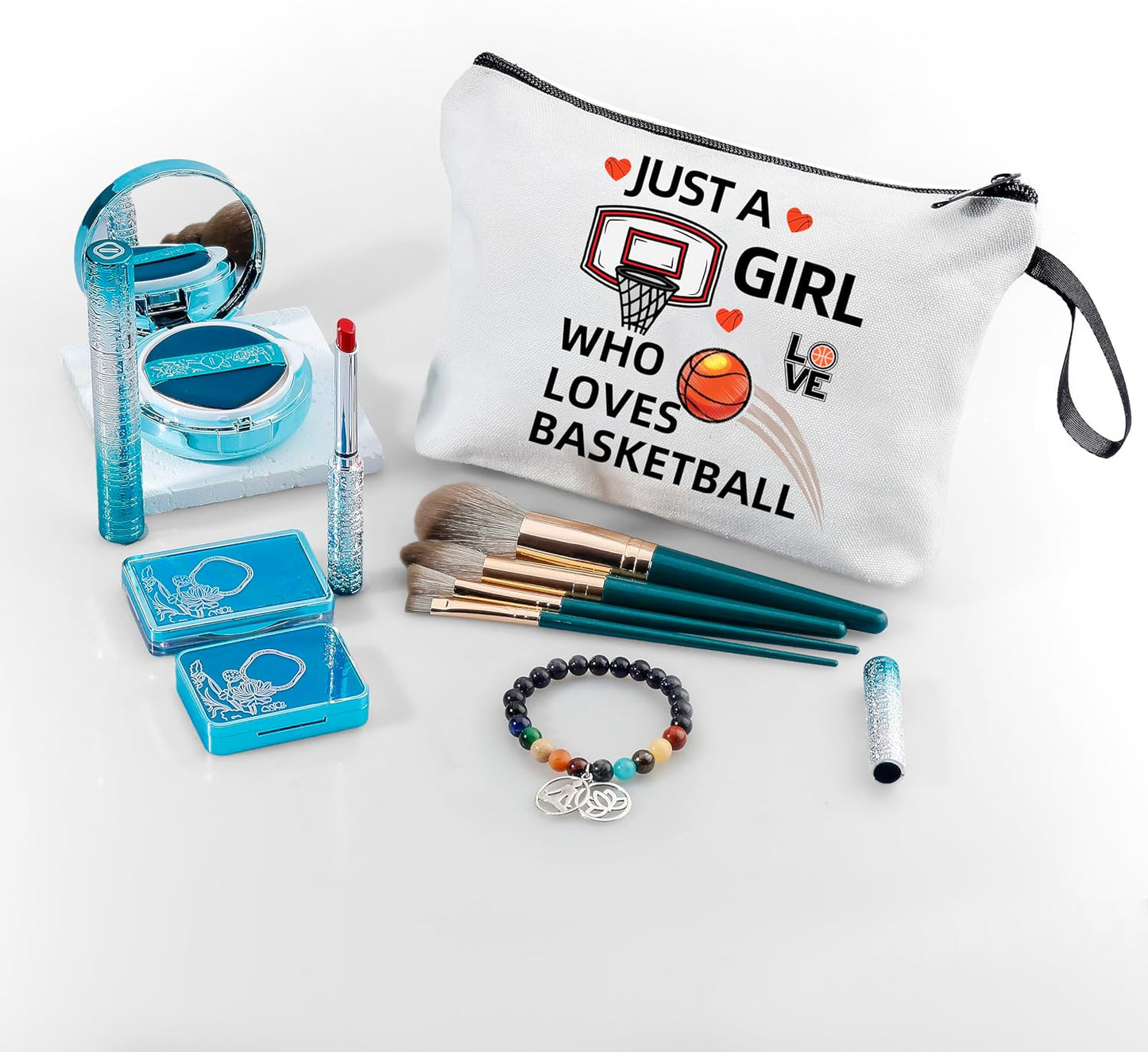 Girls Basketball Bag - Make Up Bag for Teens, Basketball Gifts for Women