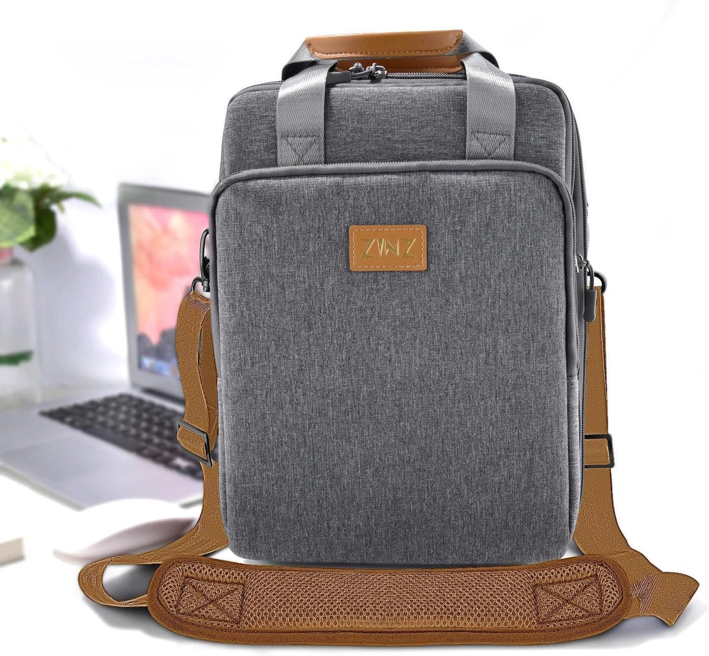 ZINZ 79 inch Shoulder Strap, Extra-thick Fixed Cushion Pad and Dual Clasps Universal Replacement Strap with Metal Swivel Hooks for Laptop Bags, Luggage Bags, Camera, Crossbody(Khaki)