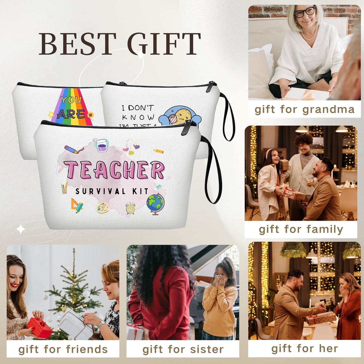 Teacher Appreciation Graduation Gifts for Women New Daycare Future Teacher Unique Small Makeup Cosmetic Bag