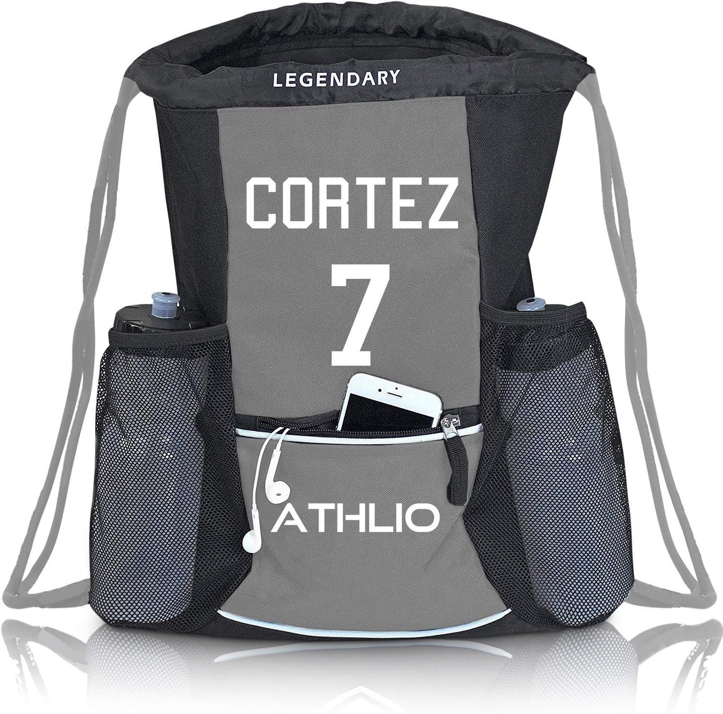 Soccerware Legendary Drawstring Gym Bag - Waterproof | For Sports & Workout Gear | XL Capacity | Heavy-Duty Sackpack Backpack