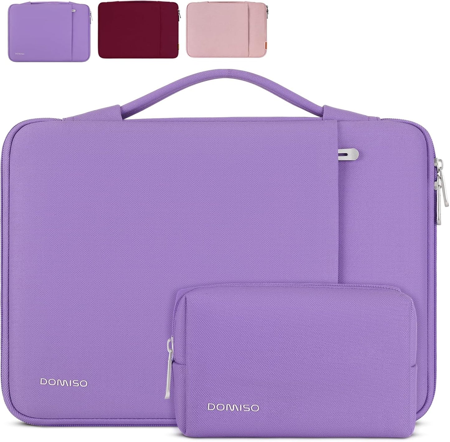 DOMISO 17.3 inch Laptop Sleeve Case Water Resistant Shockproof Protective Computer Bag for 17.3" Notebook/HP Pavilion Envy 17/IdeaPadm/MSI/LG Gra with Accesory Bag,Purple
