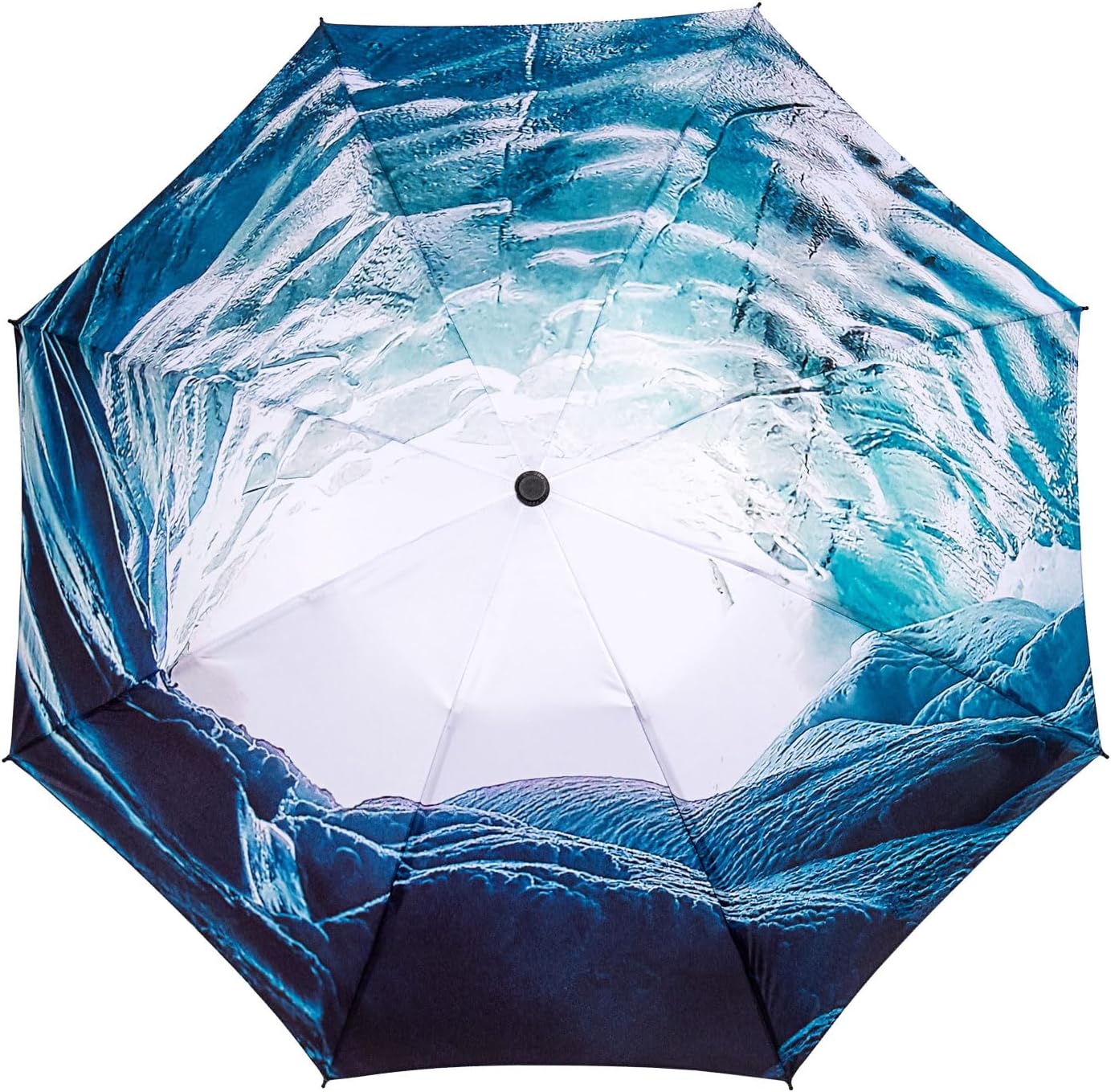 LANBRELLA Compact Reverse Folding Umbrella Auto Windproof Travel Umbrella